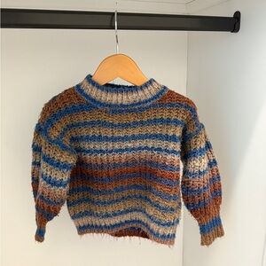 GB Girls Blue and Brown Striped Sweater